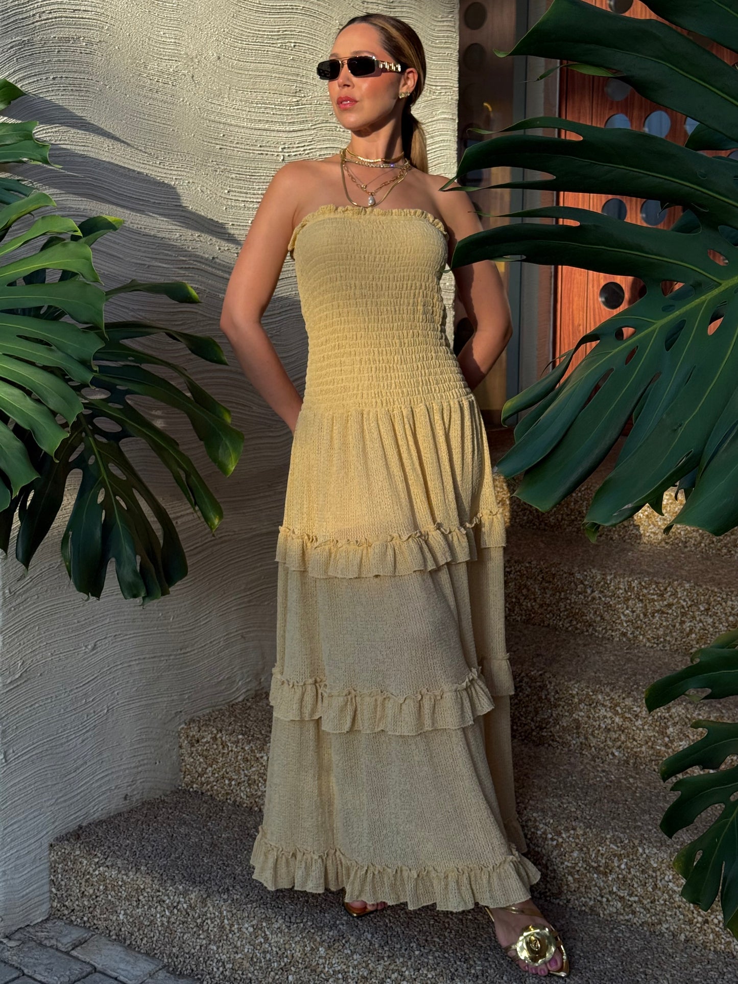 Vestido Lastex Babados