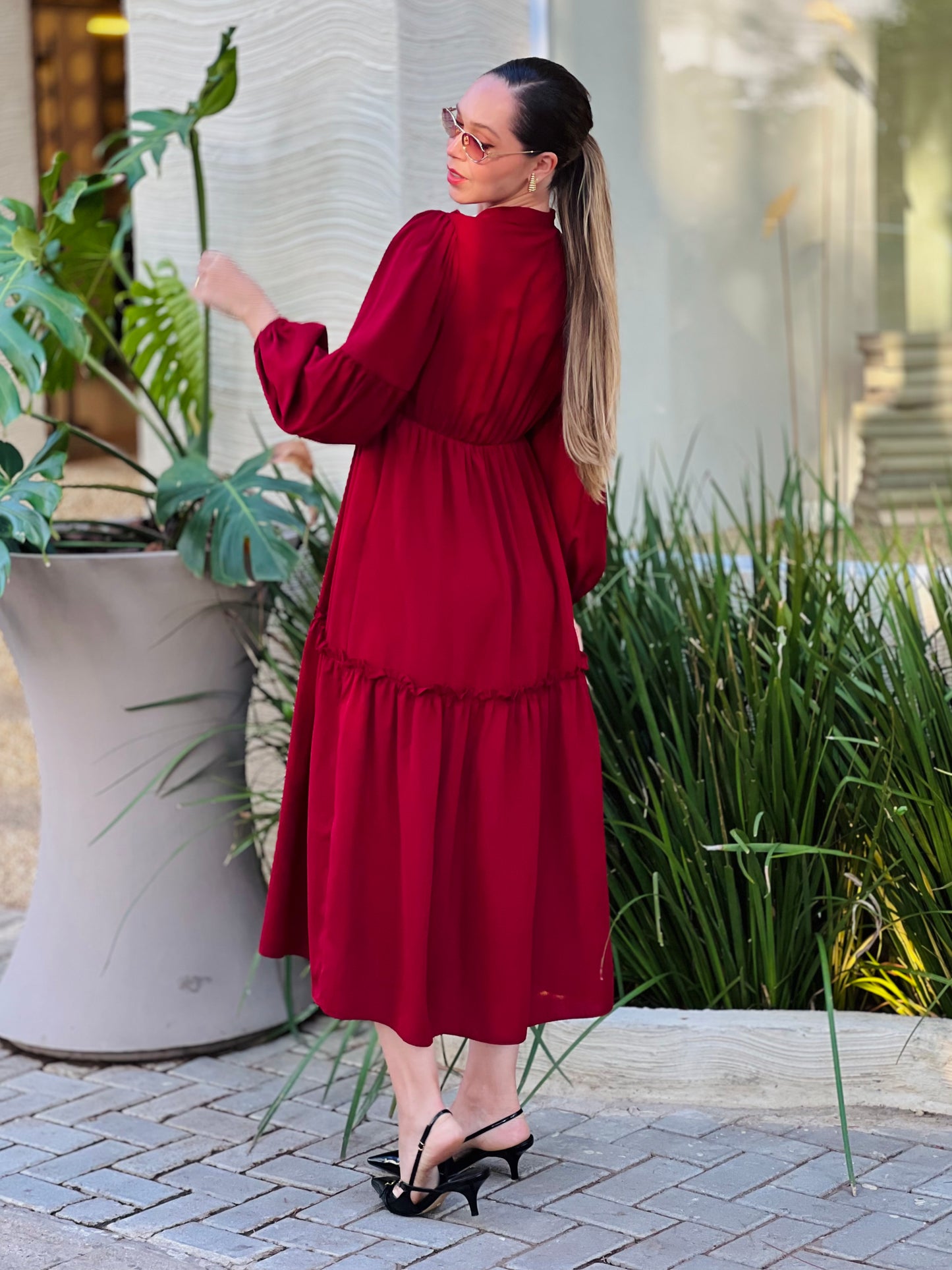 Vestido Longuette Mangas
