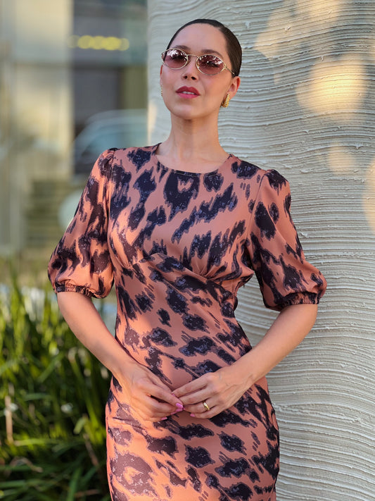 Vestido Animal Print Midi