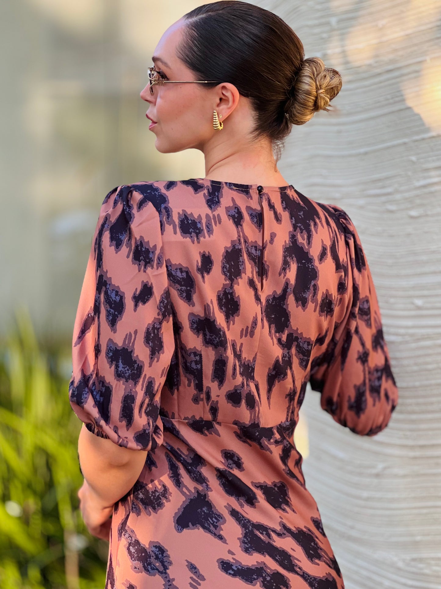 Vestido Animal Print Midi