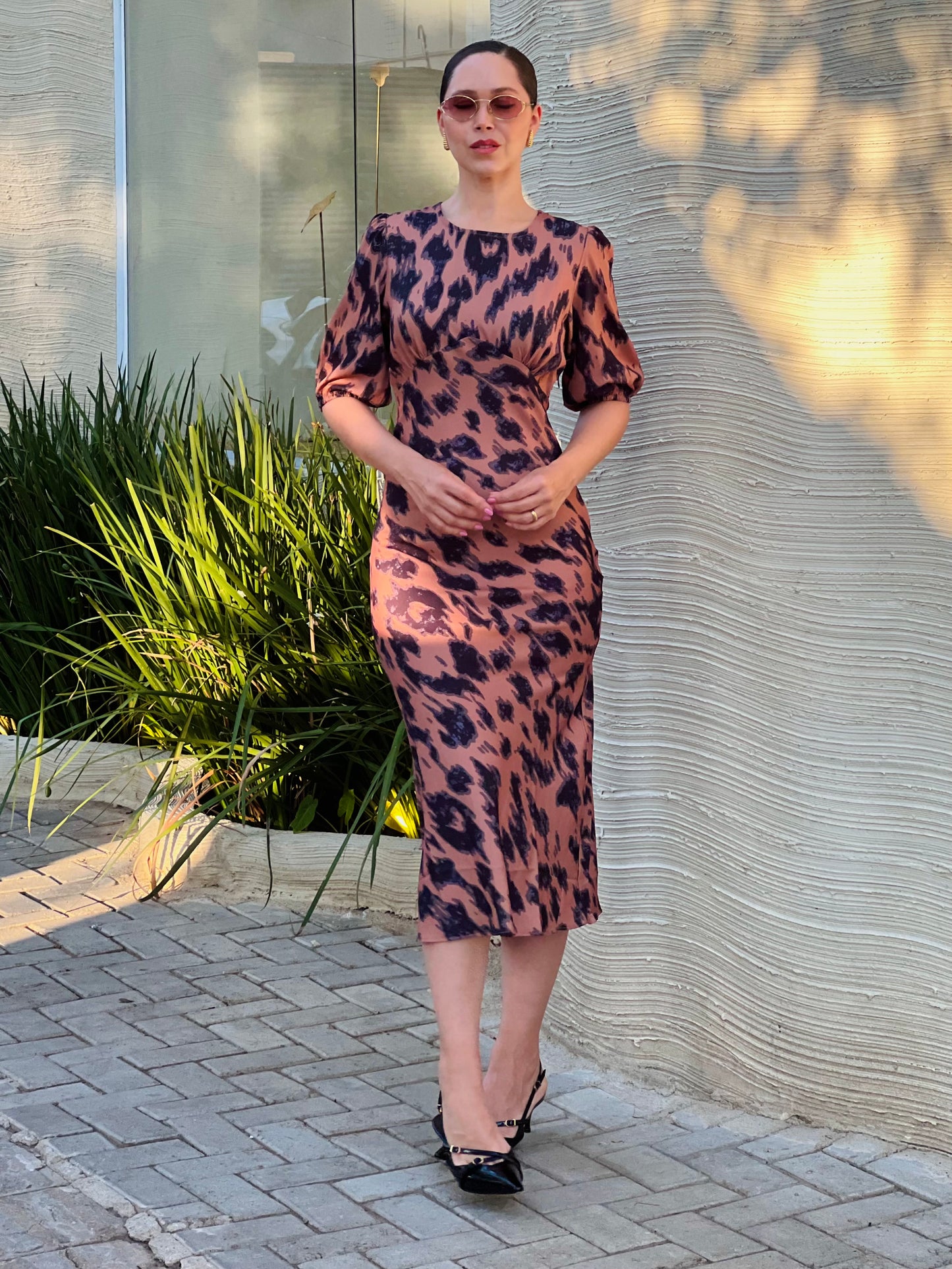Vestido Animal Print Midi