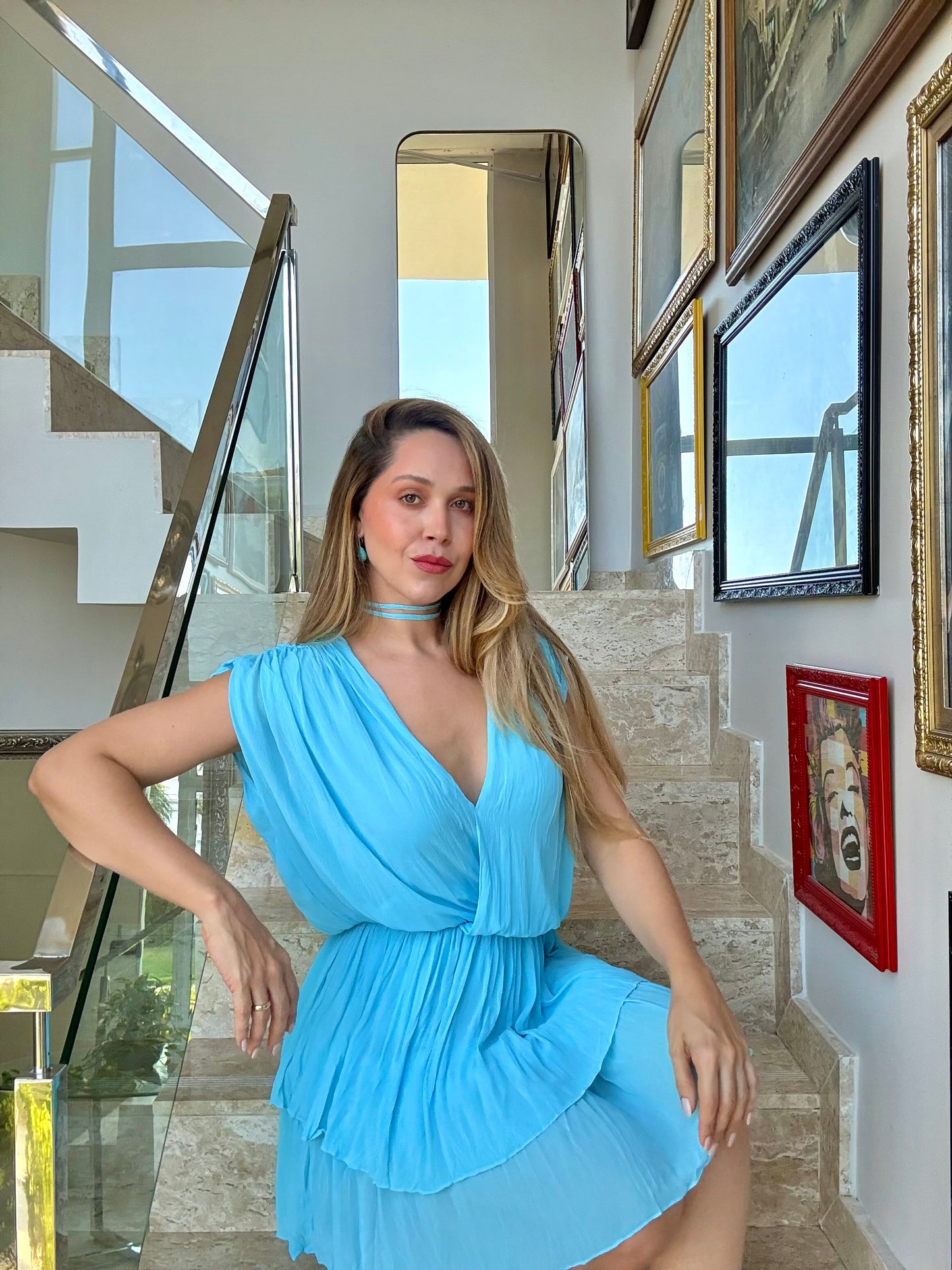 Vestido Curto Acinturado